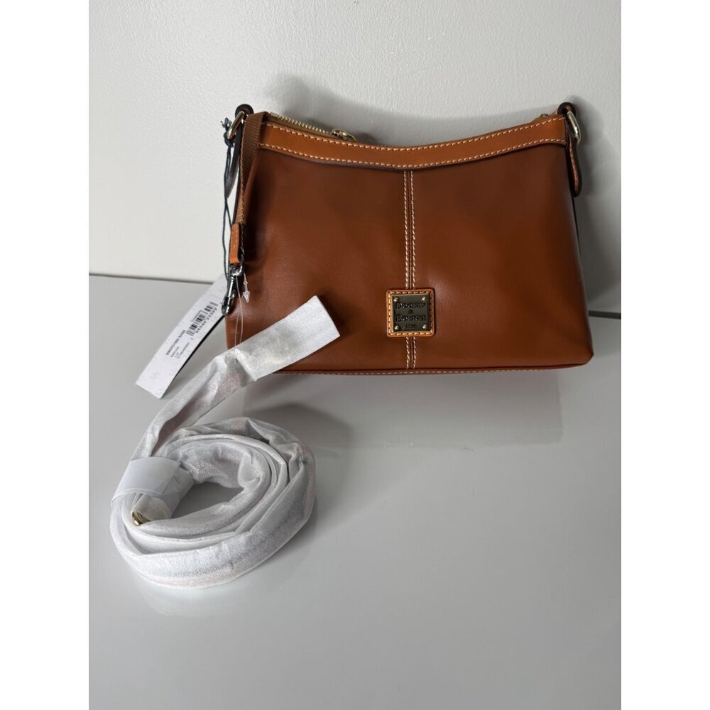 NEW Dooney & Bourke Wexford Leather Two toned Brown Crossbody - Picture 2 of 5